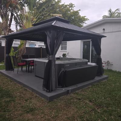 Outdoor patio and spa installation