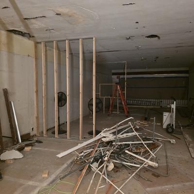 Interior framing during a remodeling project