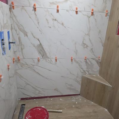 Bathroom wall tile installation