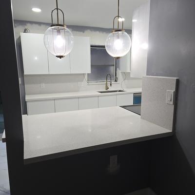 Kitchen counter and pendant lighting detail