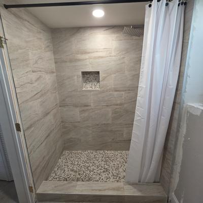 Finished walk-in shower by Firenova