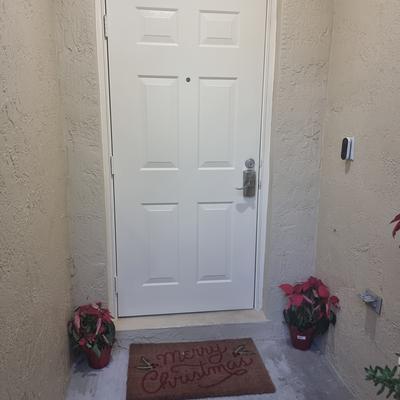 Freshly painted entry door